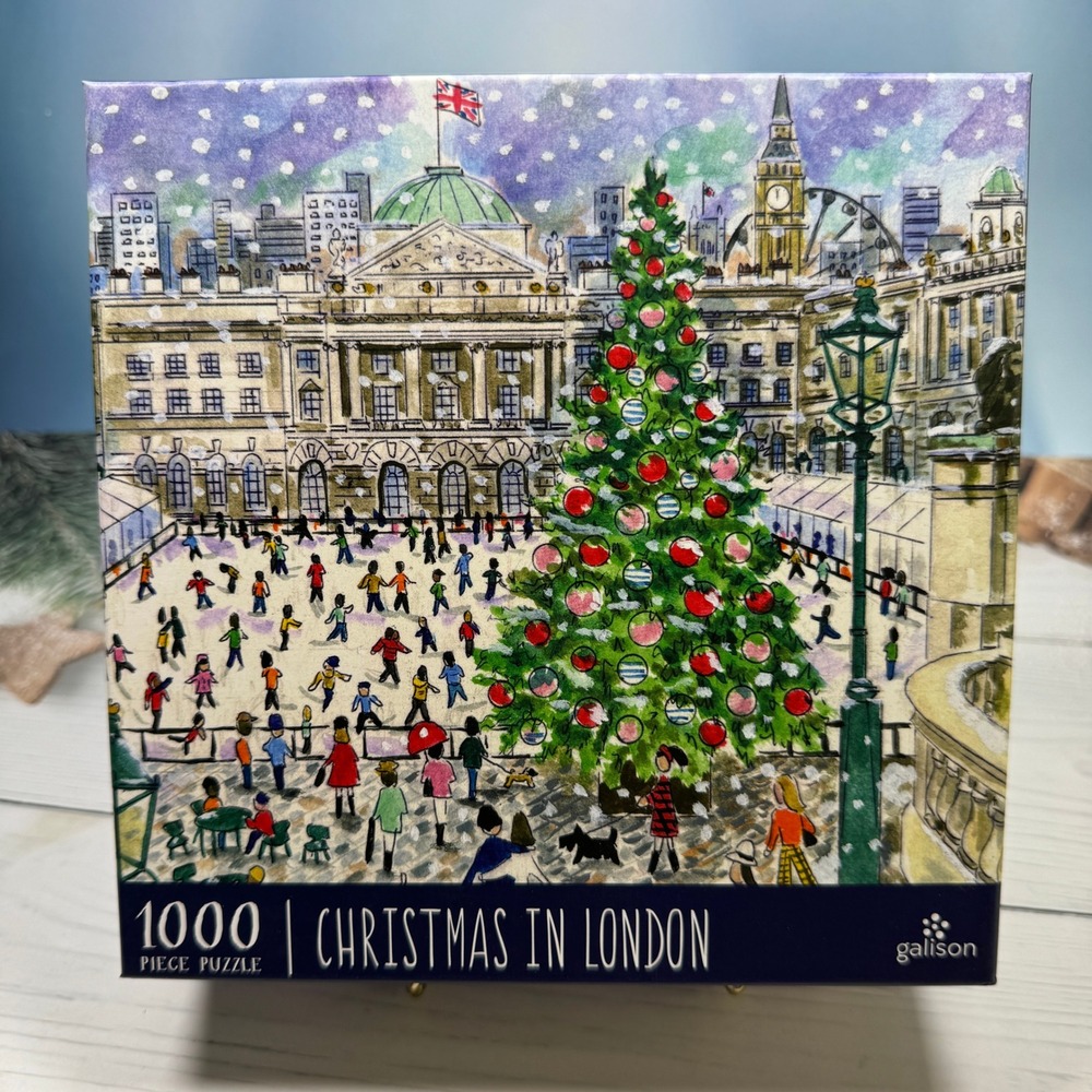 Galison Christmas in London Puzzle 1000 Piece Multi Michael Storrings Art Skate
